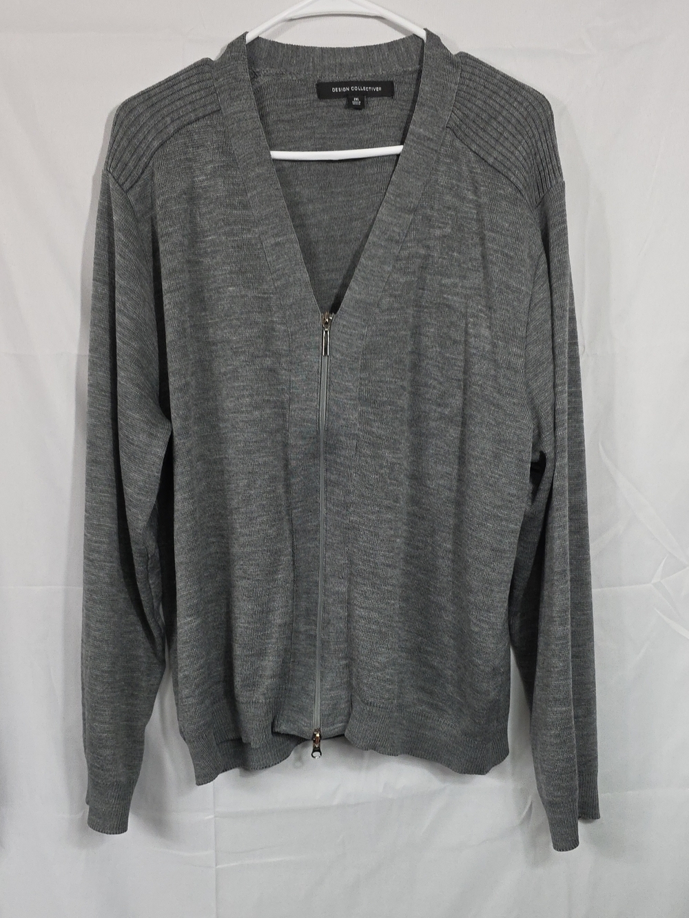 Hotel Design Collective Men's Gray Zip Cardigan Sweater 2XL New Without Tags